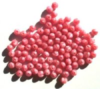 100 6mm Satin Pink Round Glass Beads